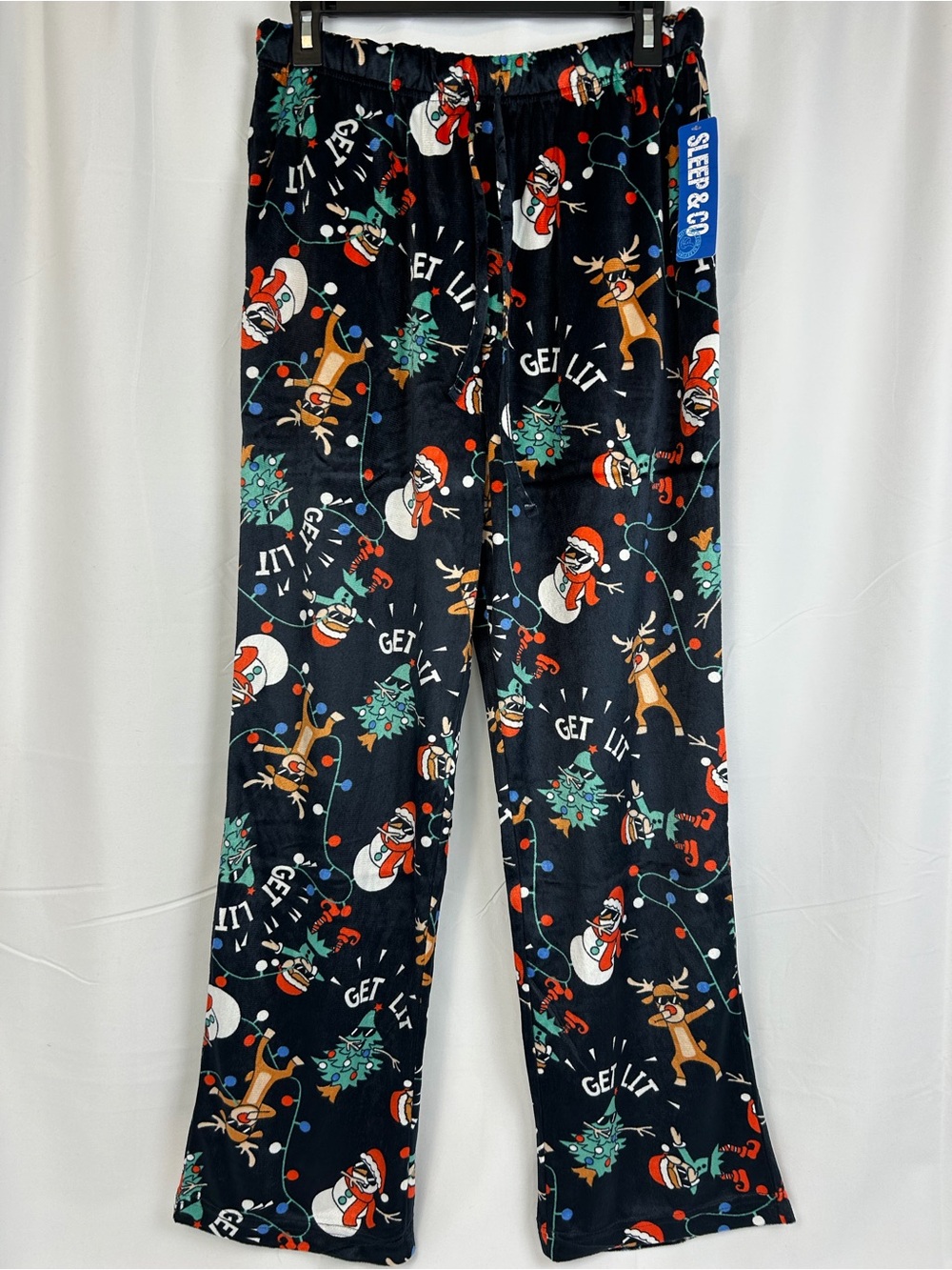 *NEW* Sueded Fleece Pajama Pants Christmas “Get Lit” Men’s M